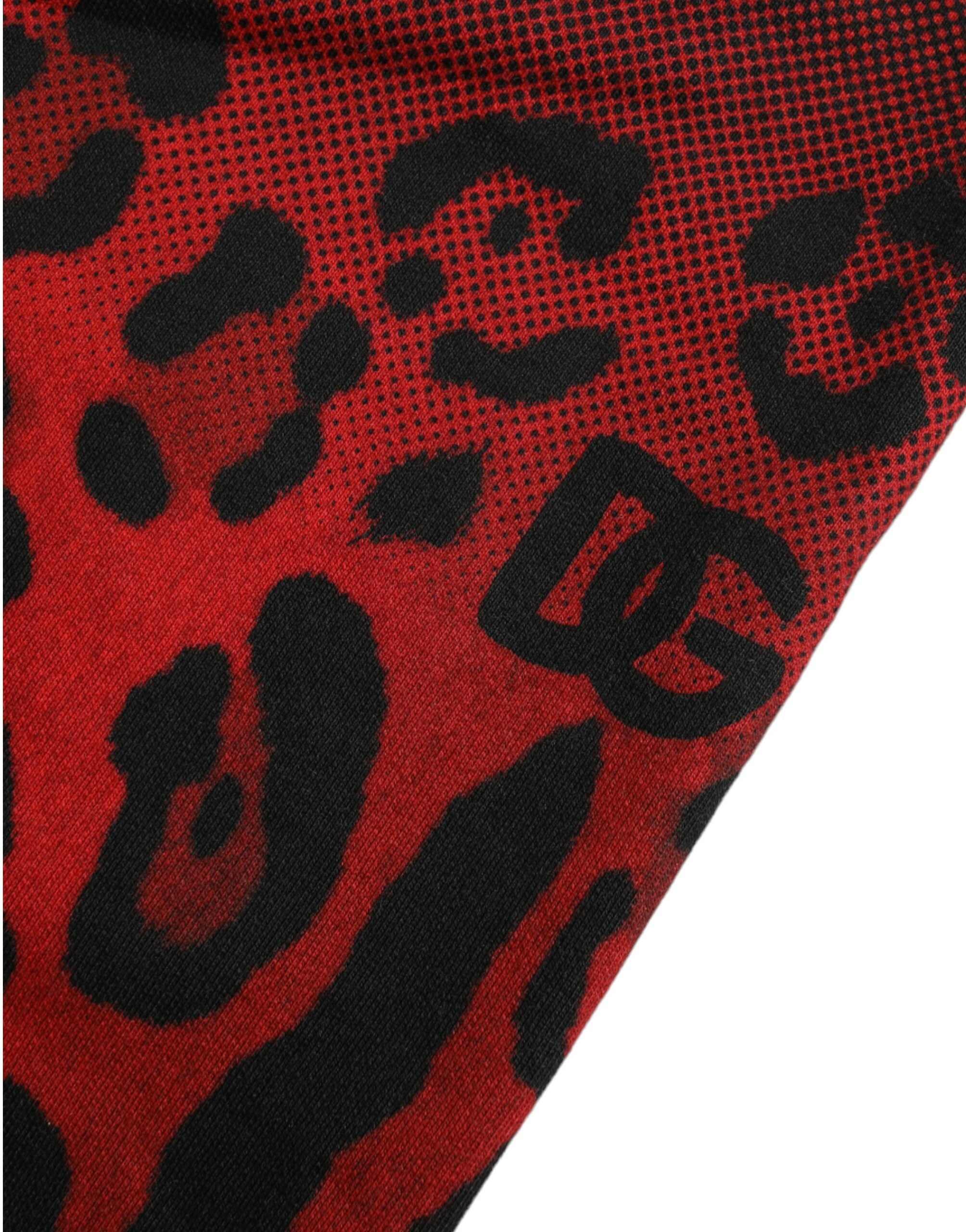 Dolce & Gabbana Red Leopard Print Cotton Bermuda Shorts Dolce & Gabbana
