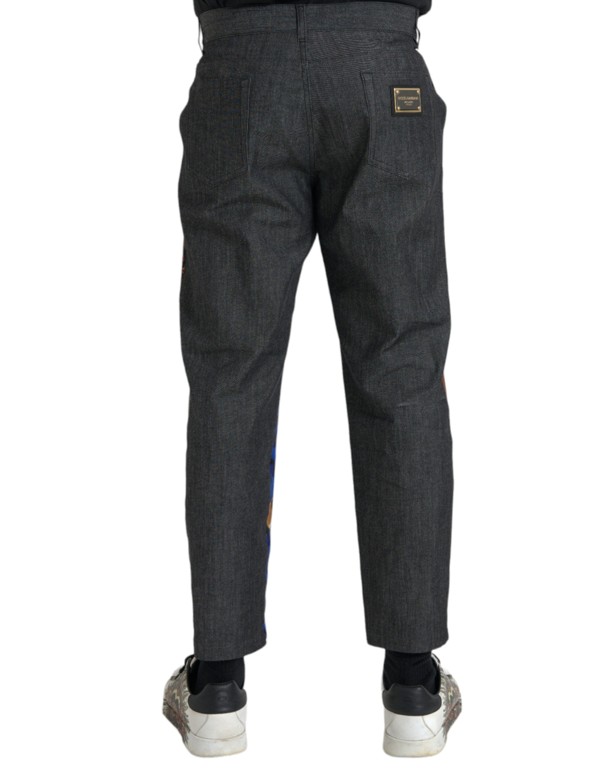 Dolce & Gabbana Multicolor Tiger Leopard Cotton Loose Tapered Pants Dolce & Gabbana