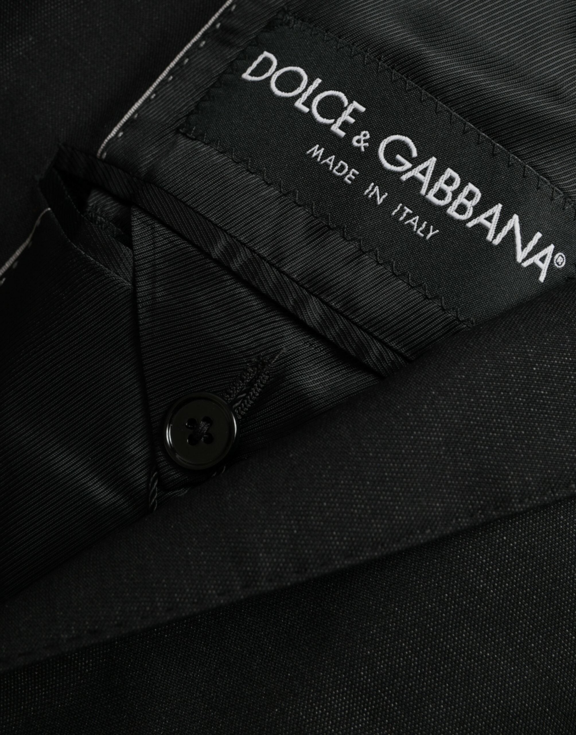 Dolce & Gabbana Black Wool Notch SingleBreasted Coat Blazer Dolce & Gabbana