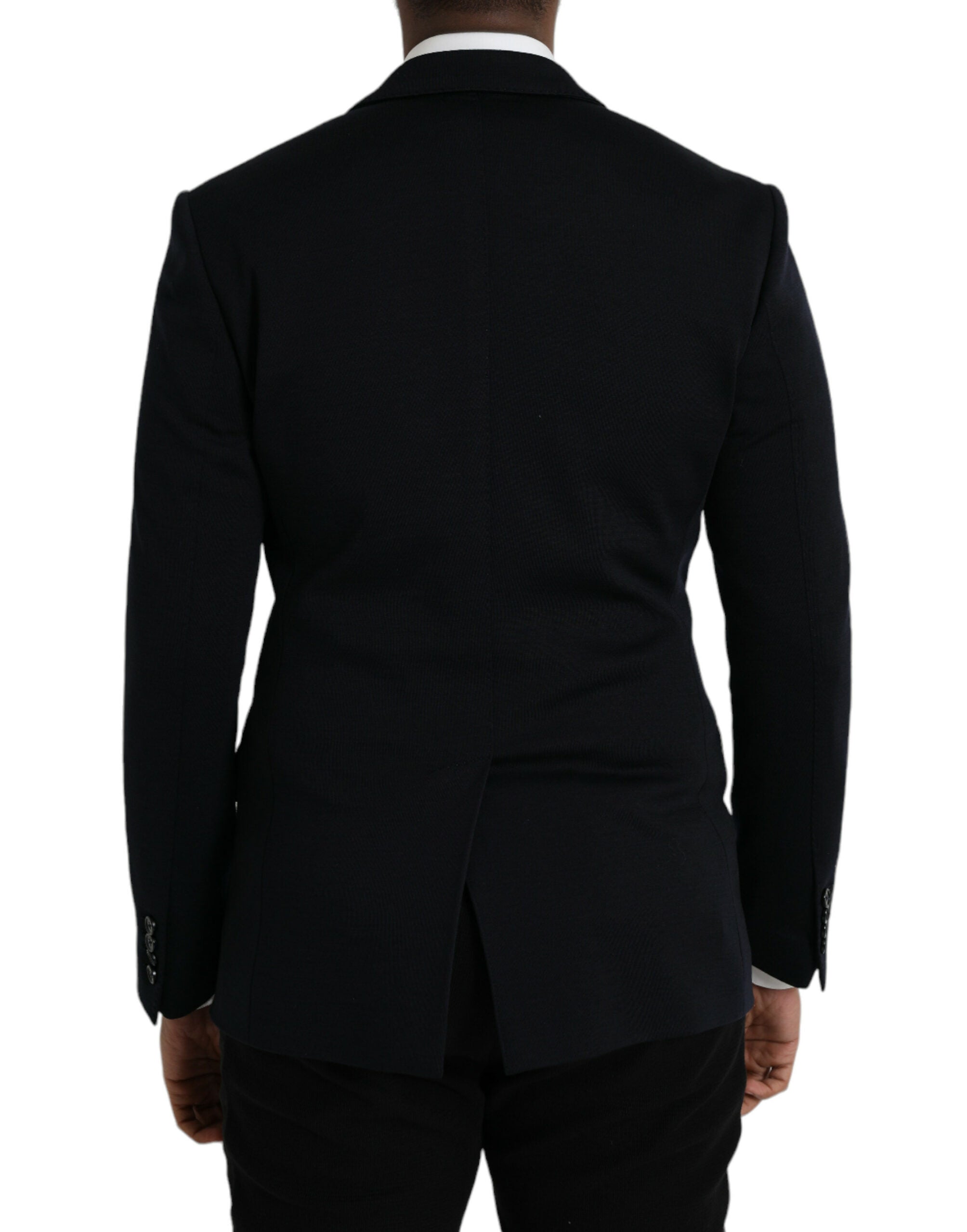 Dolce & Gabbana Black Wool Notch Single Breasted Coat Blazer Dolce & Gabbana