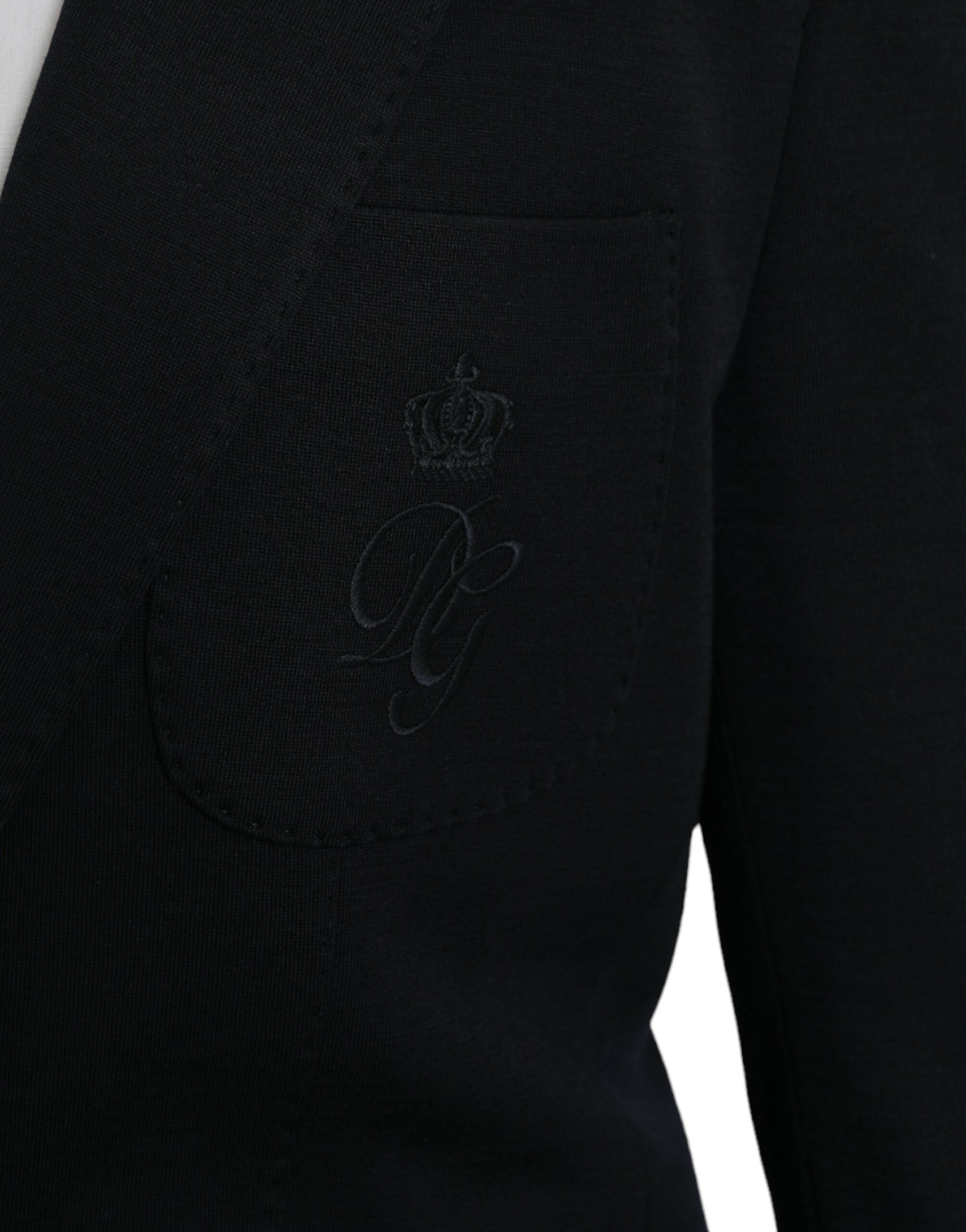 Dolce & Gabbana Black Wool Notch Single Breasted Coat Blazer Dolce & Gabbana