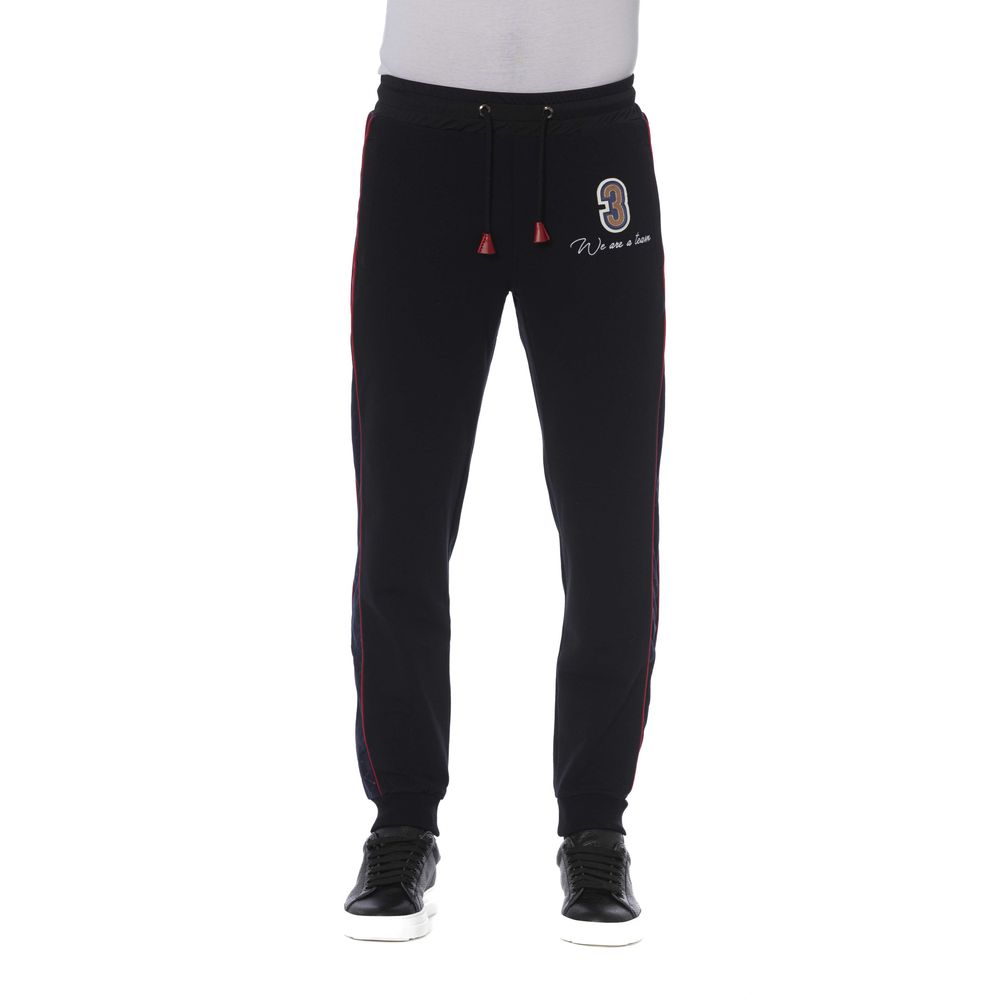 Trussardi Black Cotton Men Sports Pants Trussardi