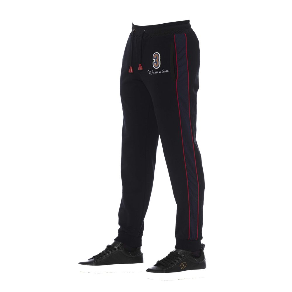 Trussardi Black Cotton Men Sports Pants Trussardi