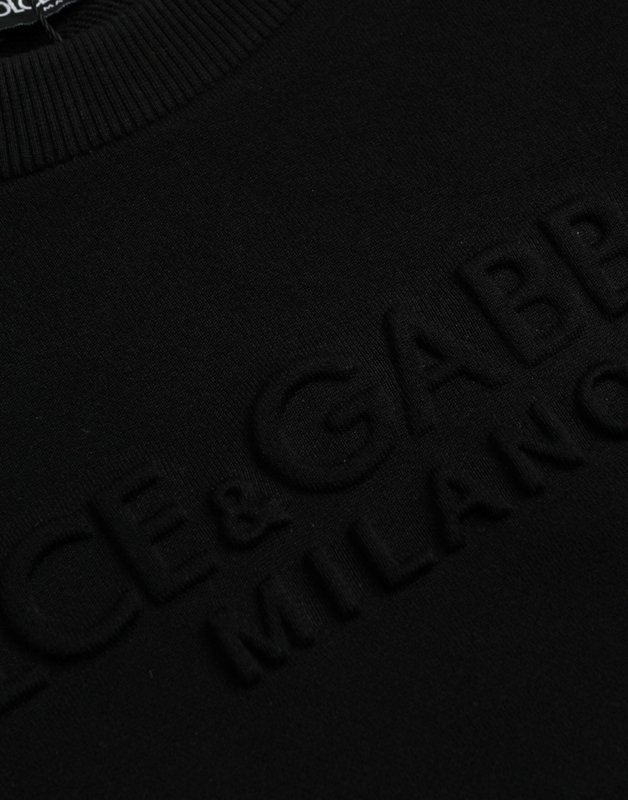 Dolce & Gabbana Black Cotton Long Sleeves Sweatshirt Sweater Dolce & Gabbana