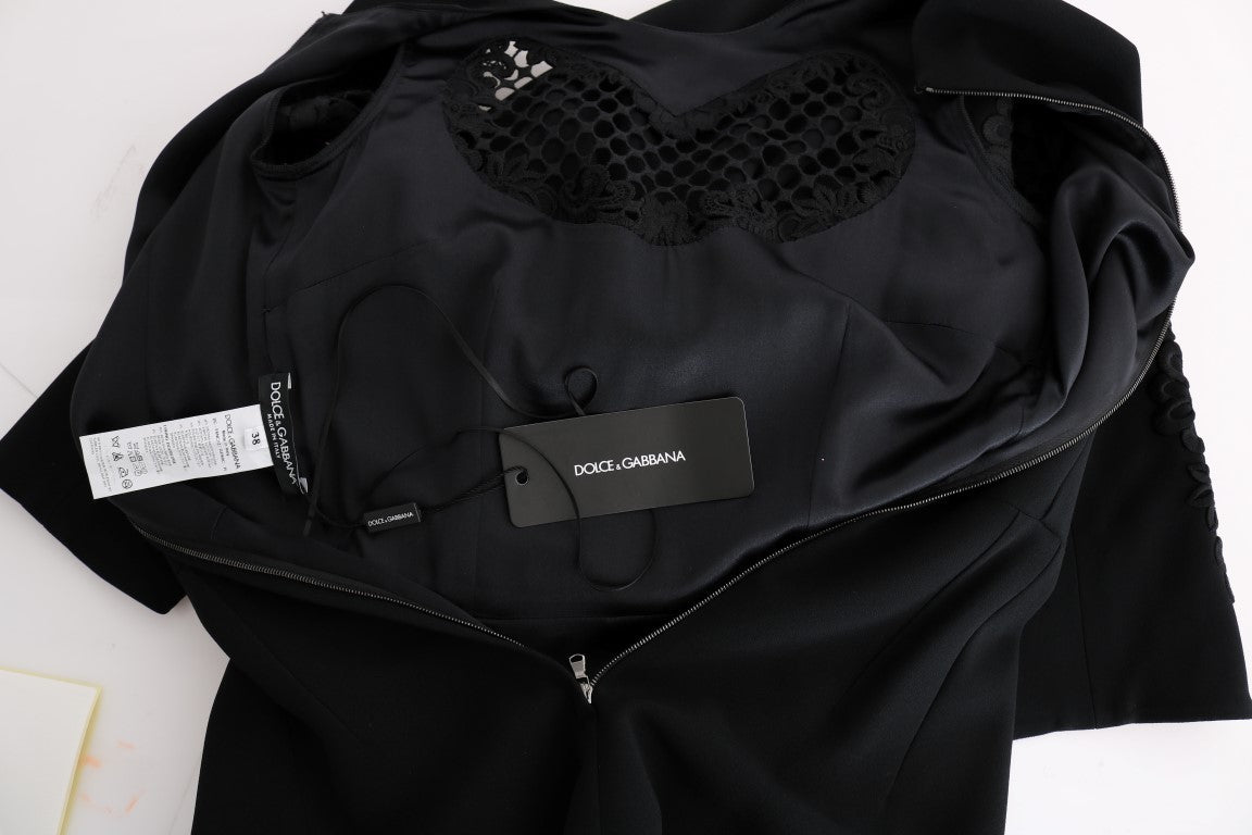 Dolce & Gabbana Black Stretch Shift Long Maxi Dress Dolce & Gabbana