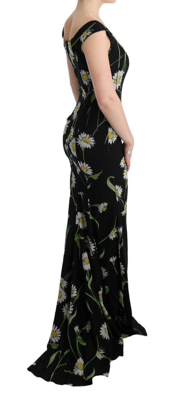 Dolce & Gabbana Sunflower Silk Stretch Sheath Dress Dolce & Gabbana