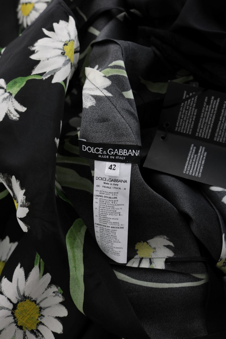 Dolce & Gabbana Multicolor Silk Sunflower Print Long Maxi Dress Dolce & Gabbana