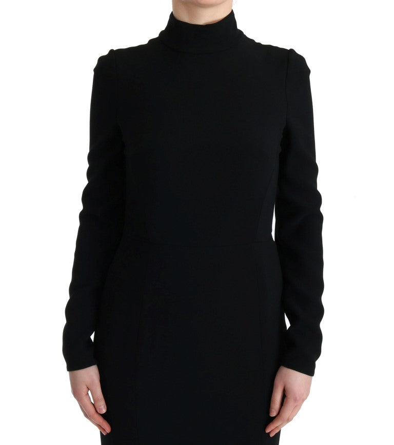 Dolce & Gabbana Black Stretch Long Gown Sheath Dress Dolce & Gabbana