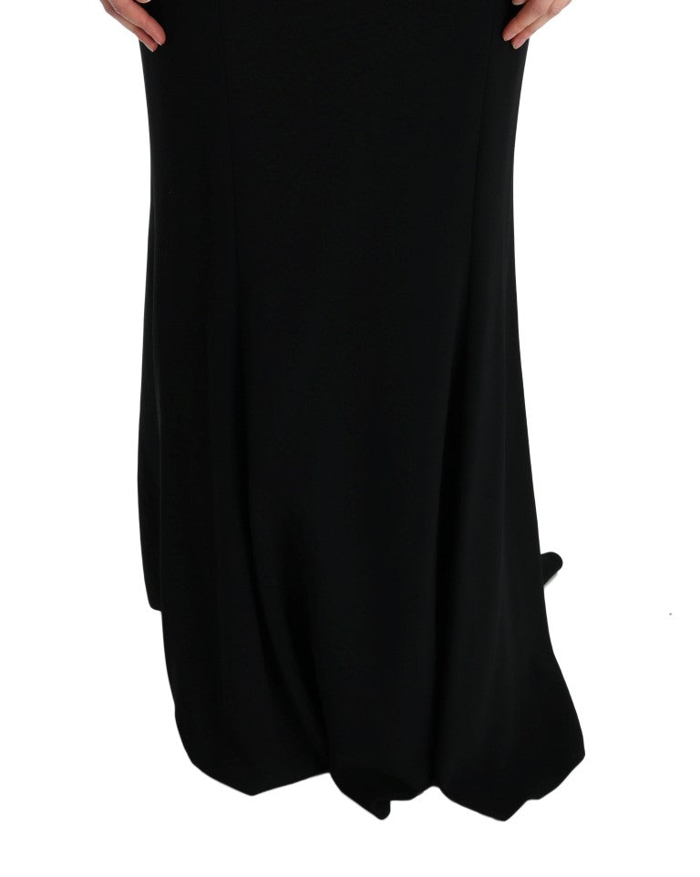 Dolce & Gabbana Black Stretch Long Gown Sheath Dress Dolce & Gabbana