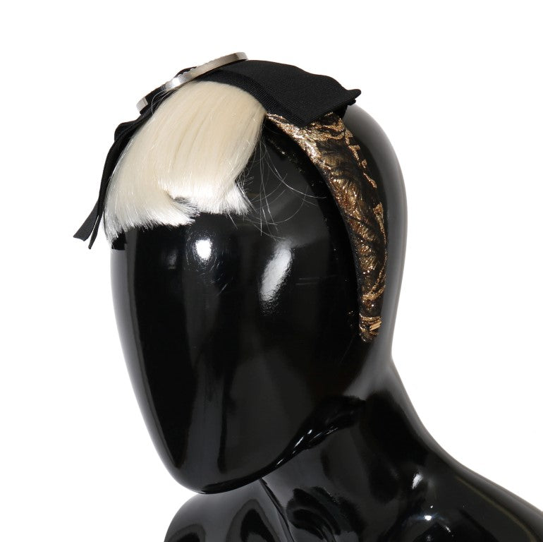 Dolce & Gabbana Black Crystal White Diadem Headband Dolce & Gabbana