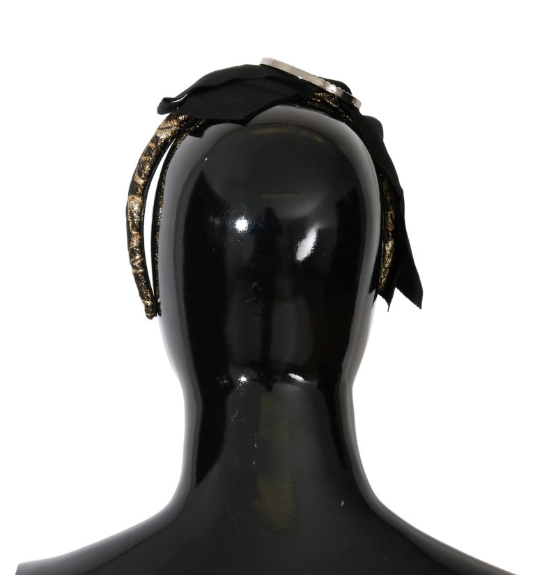 Dolce & Gabbana Black Crystal White Diadem Headband Dolce & Gabbana