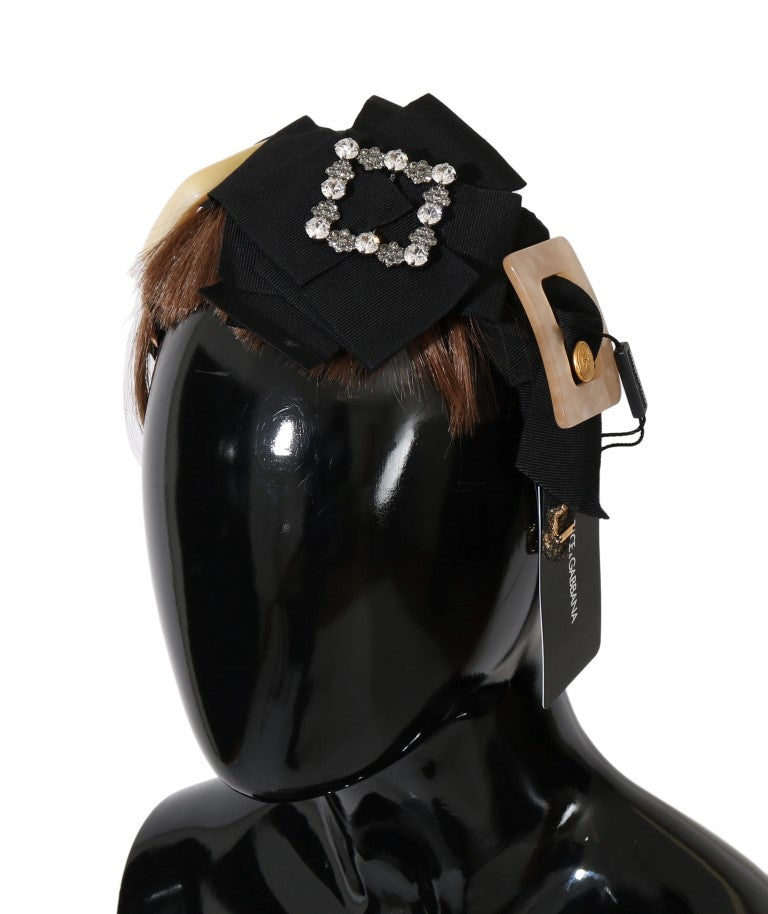 Dolce & Gabbana Clear Crystal Brown Hair Headband Dolce & Gabbana
