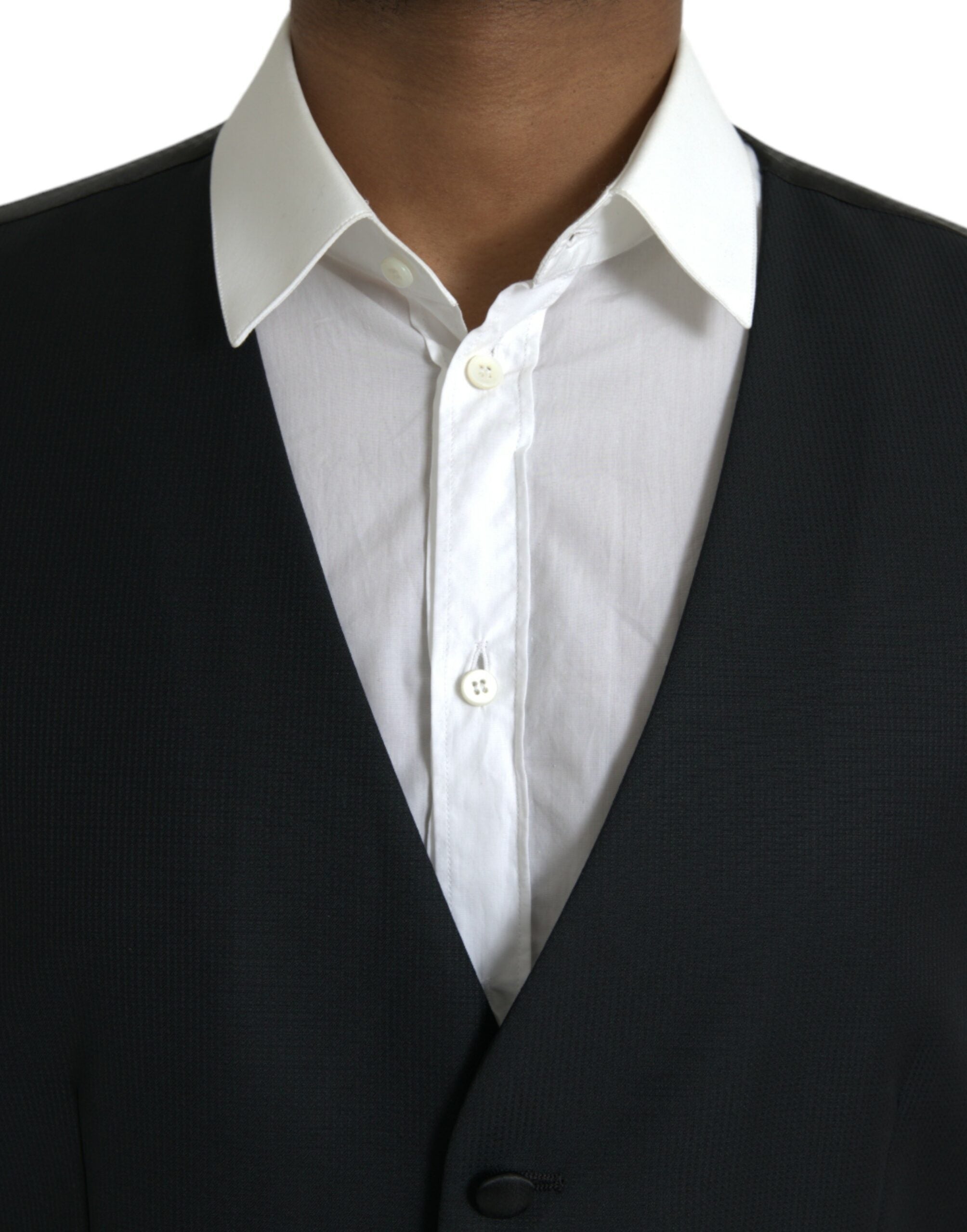 Dolce & Gabbana Black Wool Waistcoat Dress Formal Vest Dolce & Gabbana
