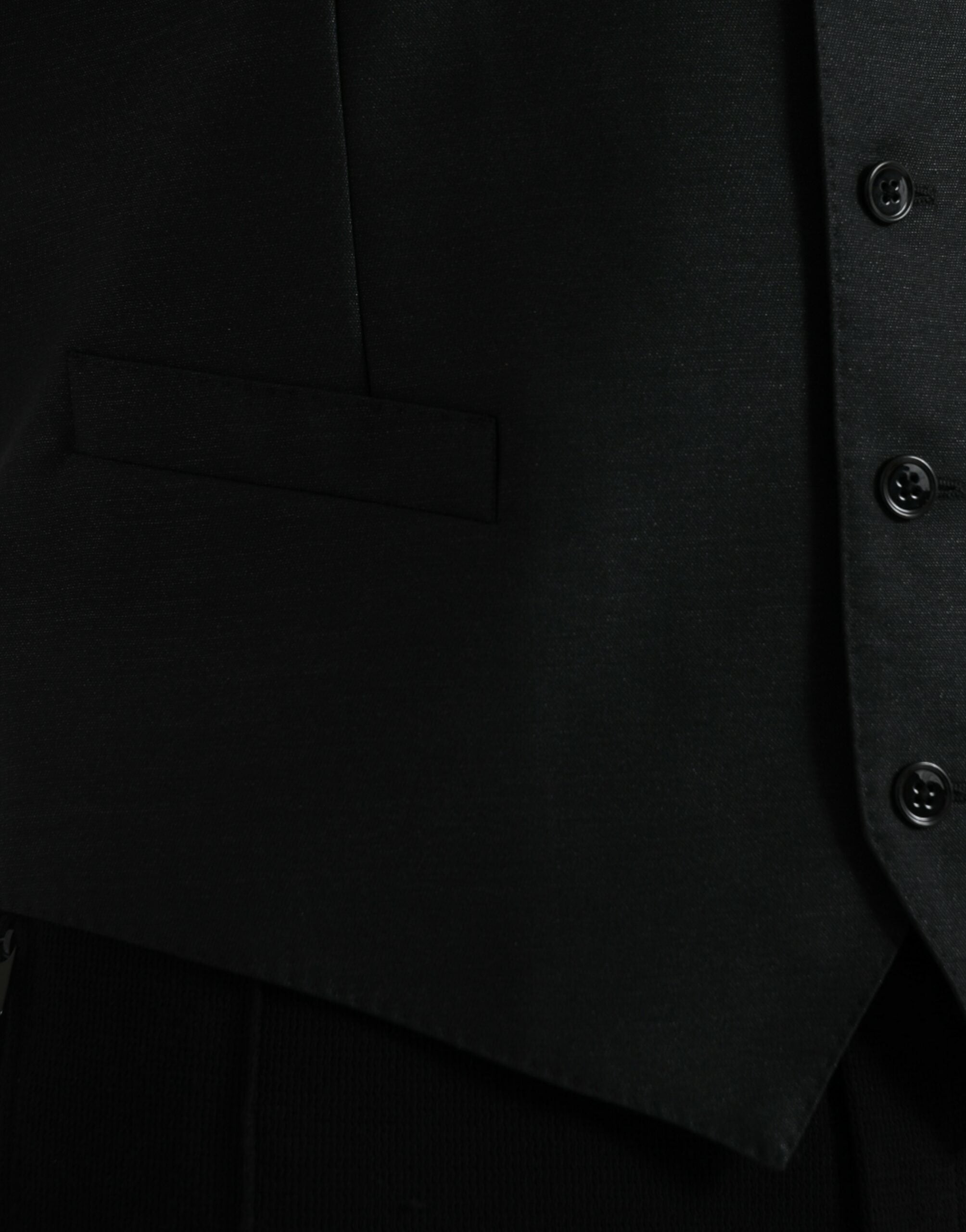 Dolce & Gabbana Black Wool Waistcoat Dress Formal Vest Dolce & Gabbana