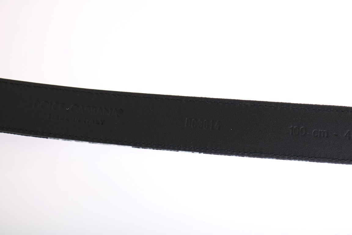 Dolce & Gabbana Black Cayman Linen Leather Belt Dolce & Gabbana