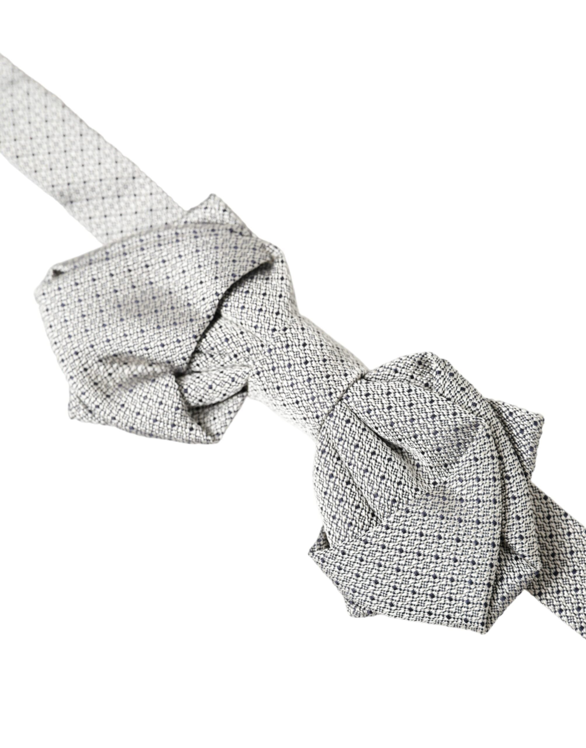 Dolce & Gabbana Gray Silk Adjustable Neck Men Bow Tie Dolce & Gabbana