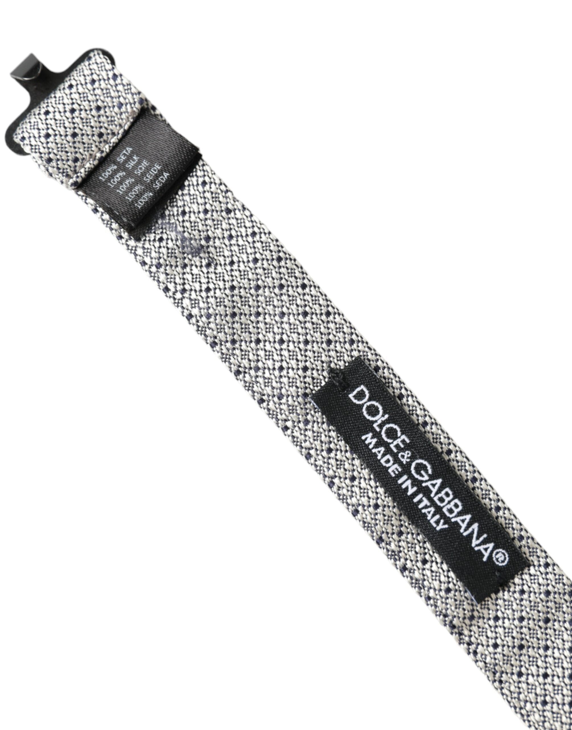 Dolce & Gabbana Gray Silk Adjustable Neck Men Bow Tie Dolce & Gabbana