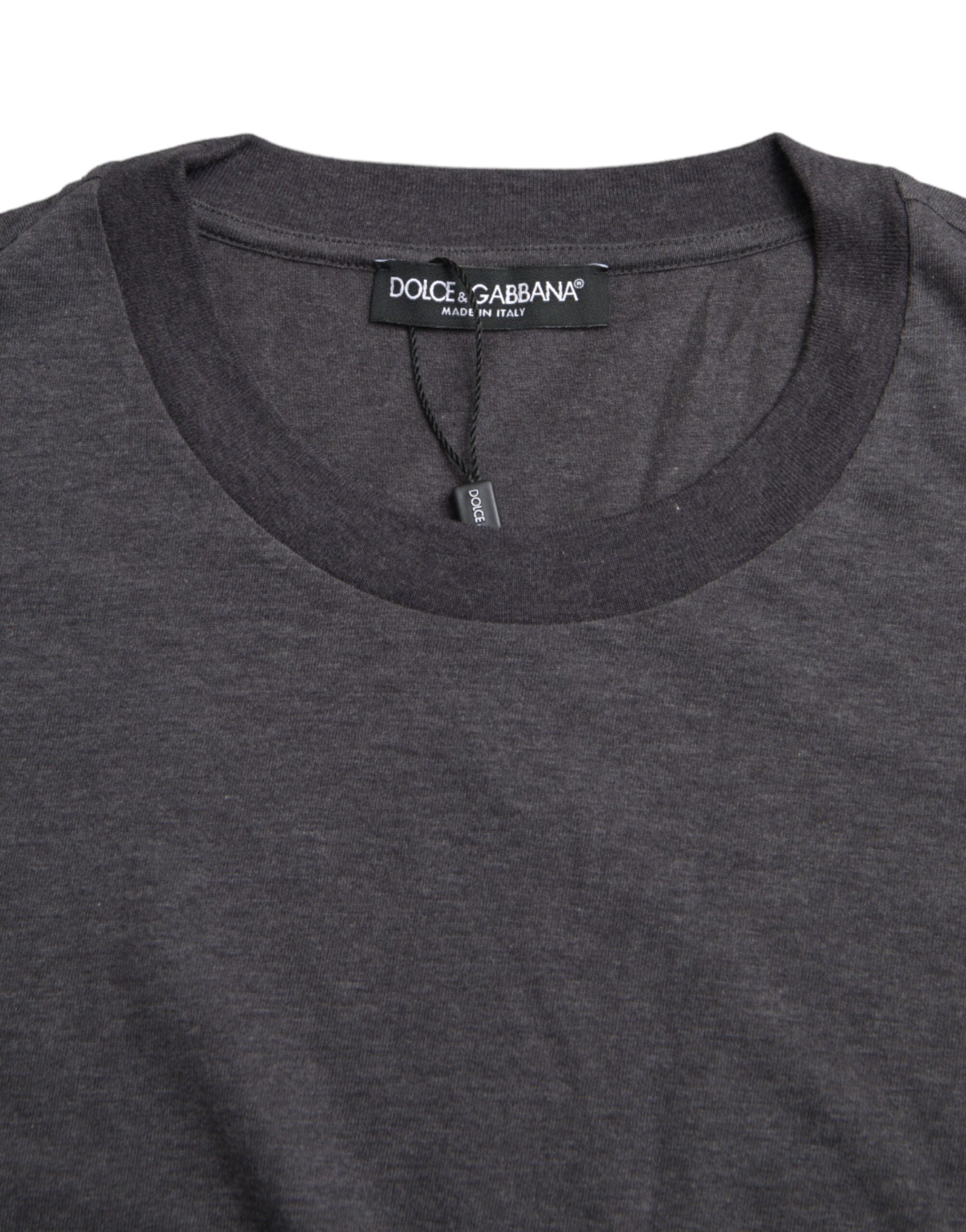 Dolce & Gabbana Gray Cotton Round Neck Short Sleeve T-shirt Dolce & Gabbana