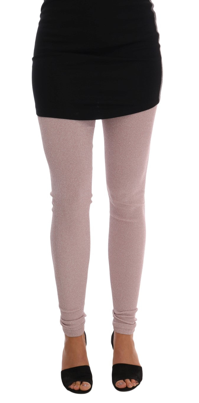 Dolce & Gabbana Pink Stretch Waist Tights Stockings Dolce & Gabbana