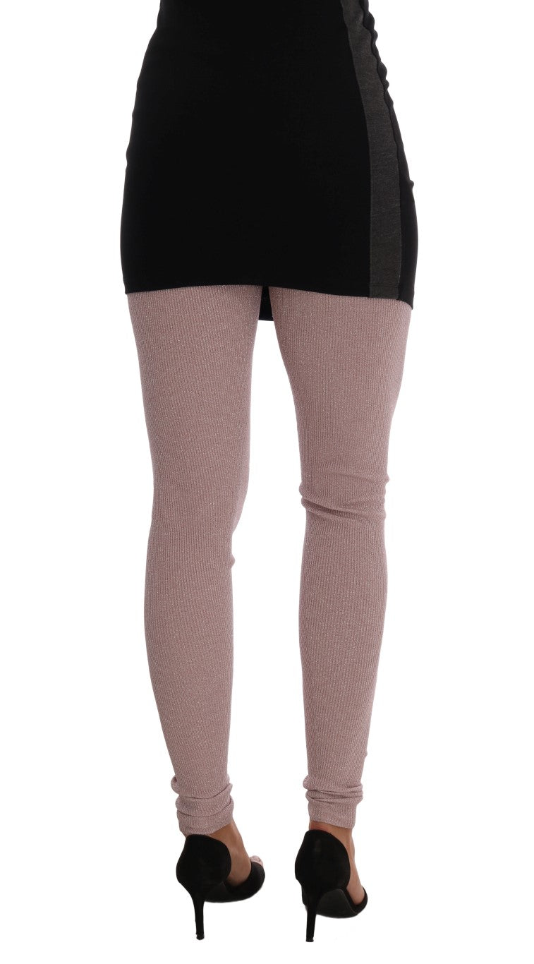 Dolce & Gabbana Pink Stretch Waist Tights Stockings Dolce & Gabbana