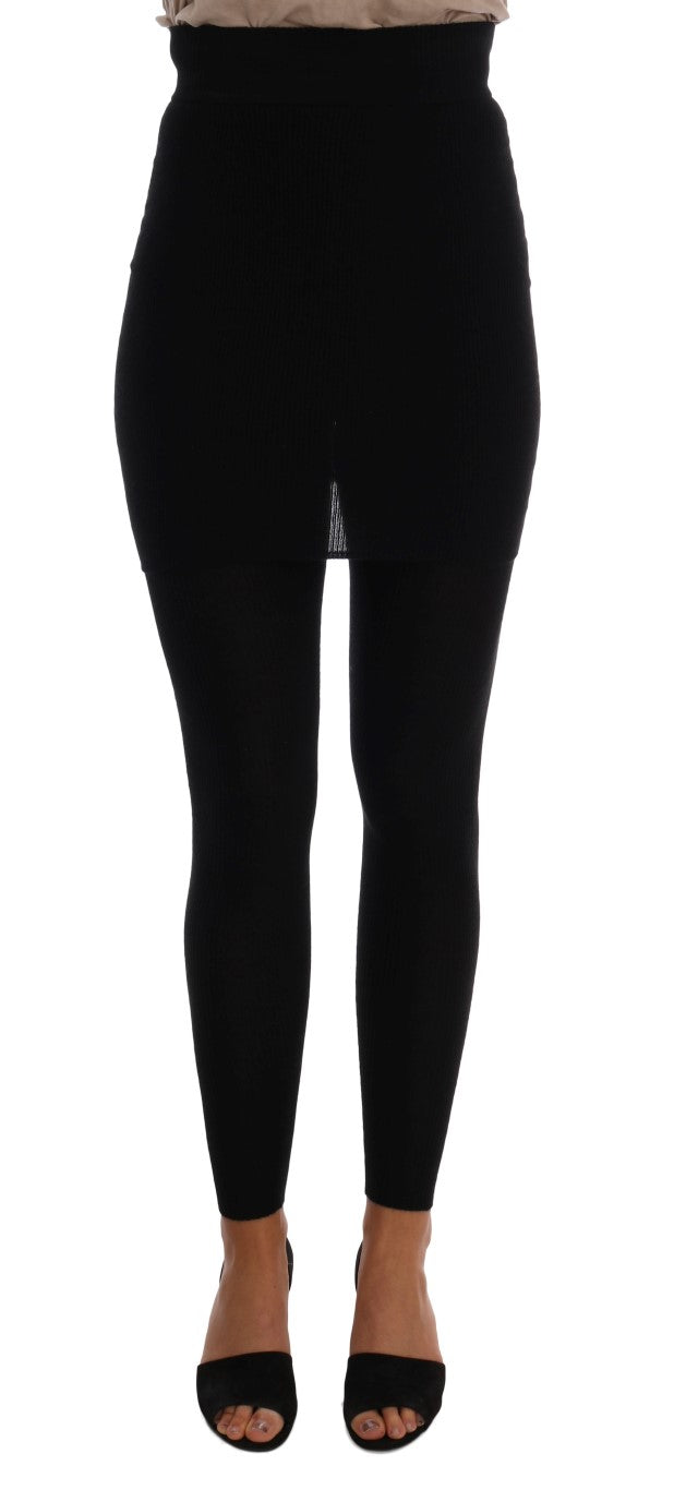 Dolce & Gabbana Black Cashmere Silk Stretch Tights Stockings Dolce & Gabbana