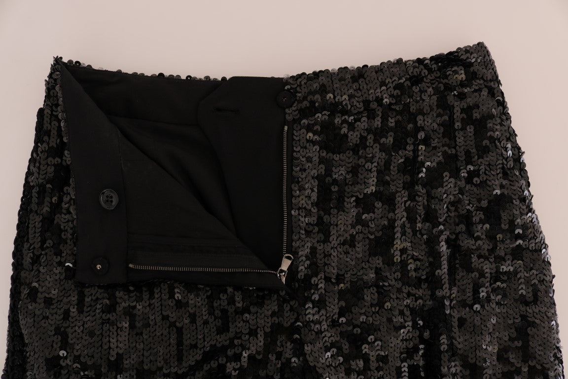 Dolce & Gabbana Black Sequined Fashion Shorts Dolce & Gabbana