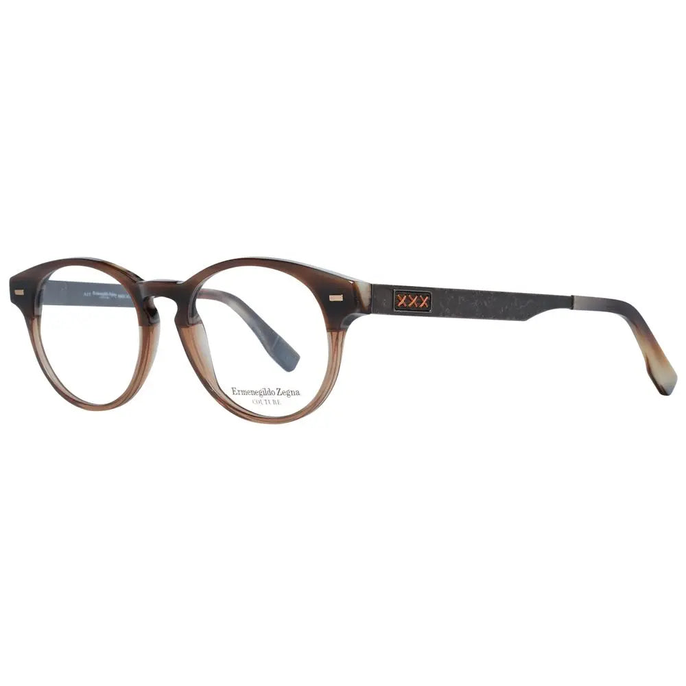 Ermenegildo Zegna Brown Plastic Glasses (Frames) Ermenegildo Zegna