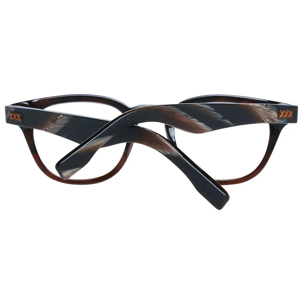 Ermenegildo Zegna Brown Plastic Glasses (Frames) Ermenegildo Zegna