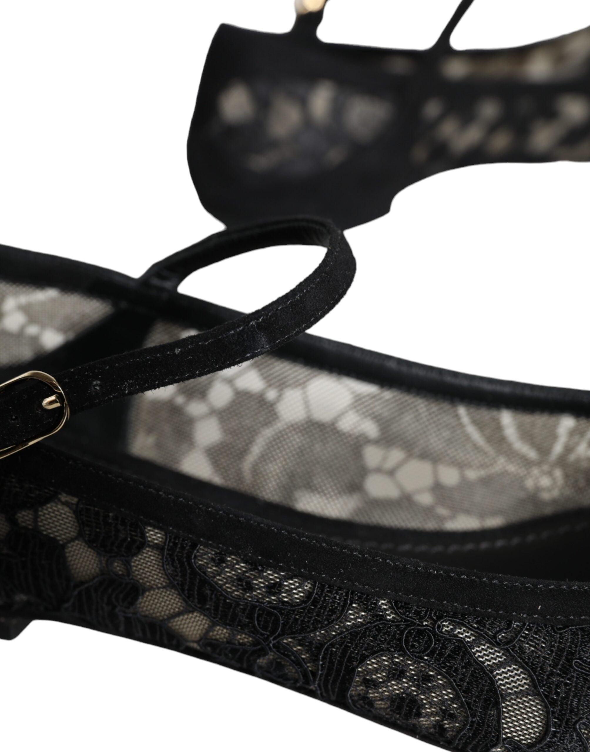 Dolce & Gabbana Black Taormina Lace Bellucci Flats Shoes Dolce & Gabbana