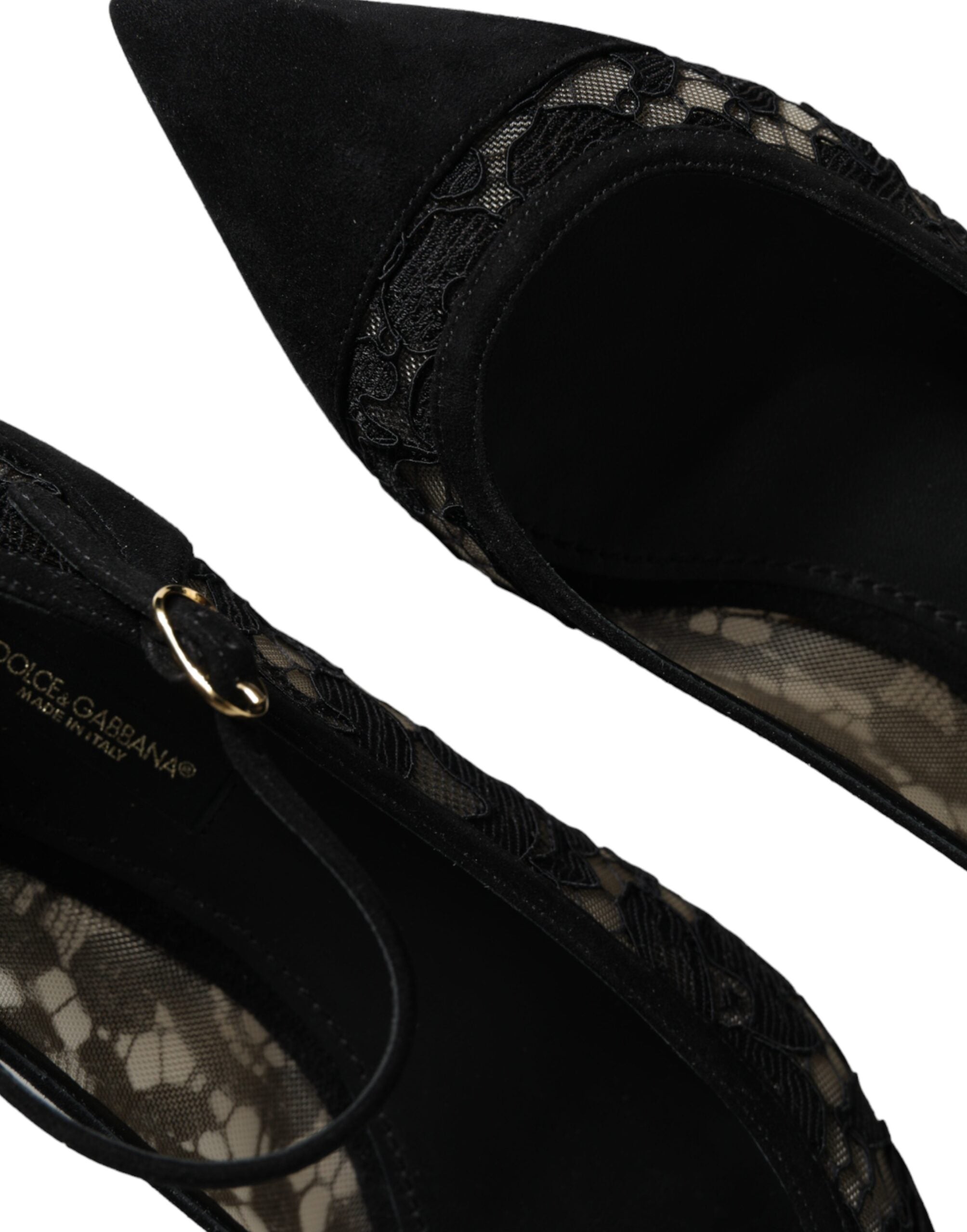 Dolce & Gabbana Black Taormina Lace Bellucci Flats Shoes Dolce & Gabbana
