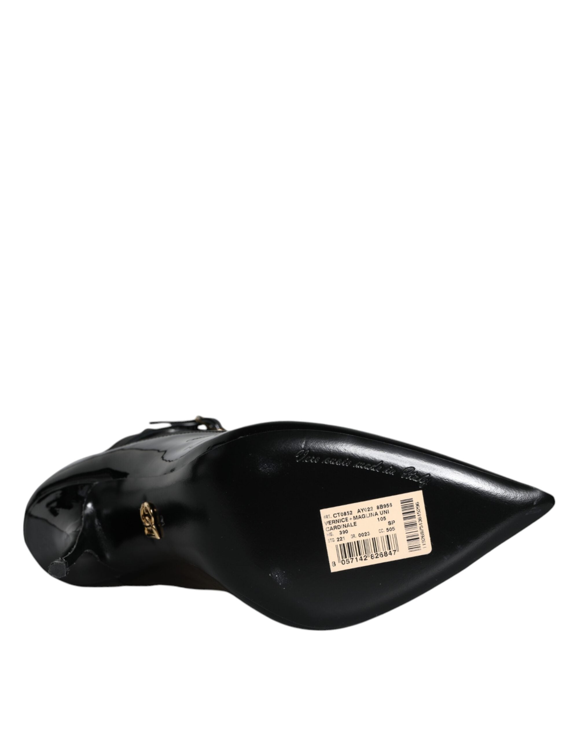 Dolce & Gabbana Black Leather Stilettos Booties Socks Shoes Dolce & Gabbana