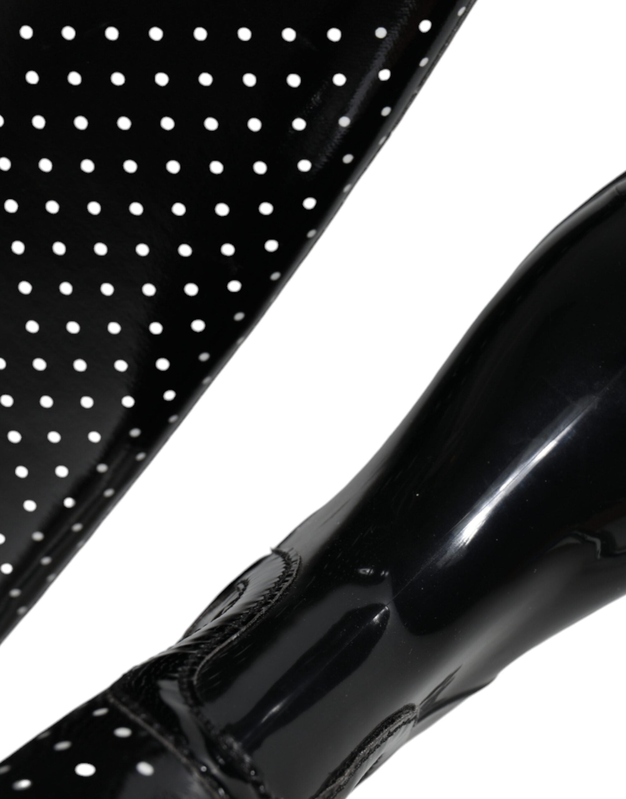 Dolce & Gabbana Black Polka Dot Rubber Knee High Boots Shoes Dolce & Gabbana