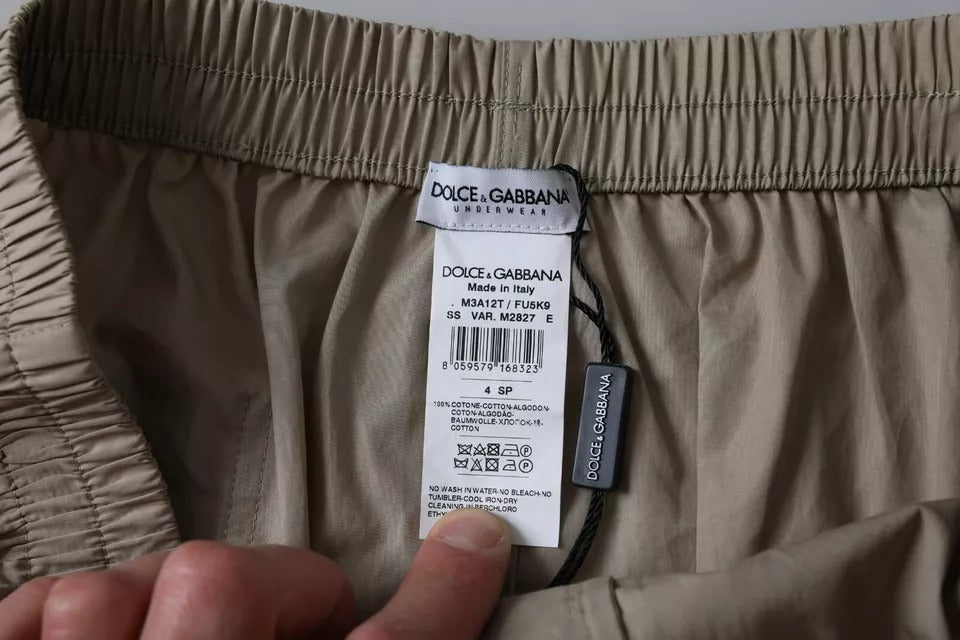 Dolce & Gabbana Brown Cotton Regular Boxer Shorts Underwear Dolce & Gabbana