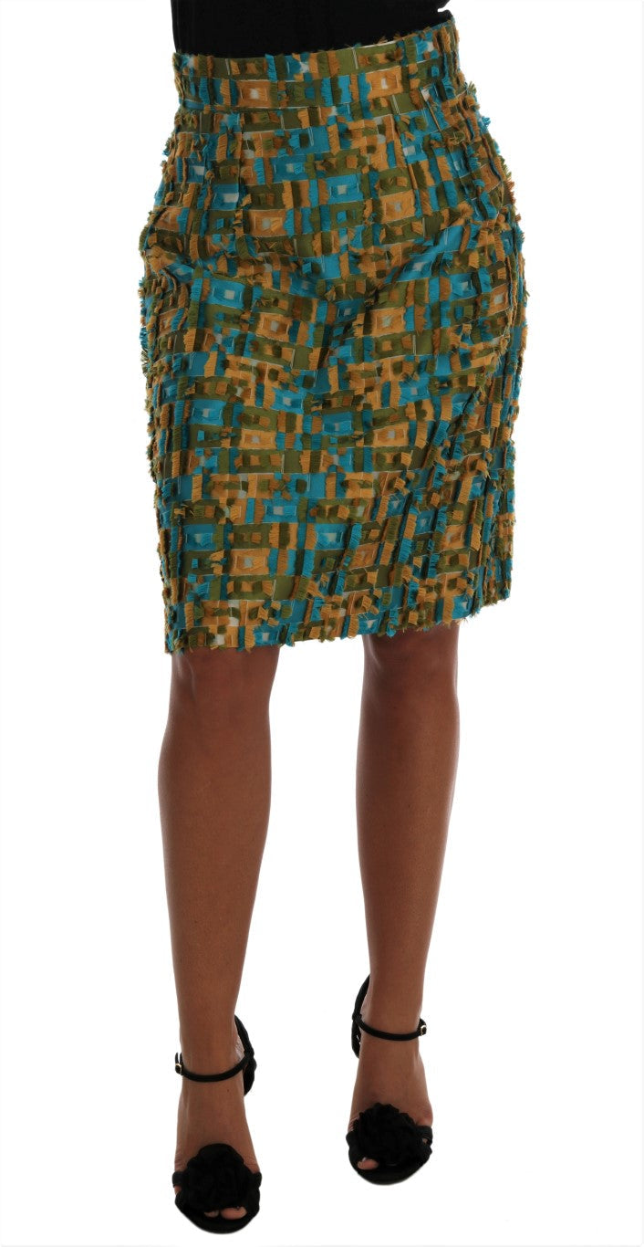 Dolce & Gabbana Multicolor Jacquard Straight Pencil Skirt Dolce & Gabbana