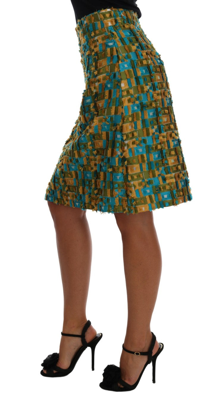 Dolce & Gabbana Multicolor Jacquard Straight Pencil Skirt Dolce & Gabbana