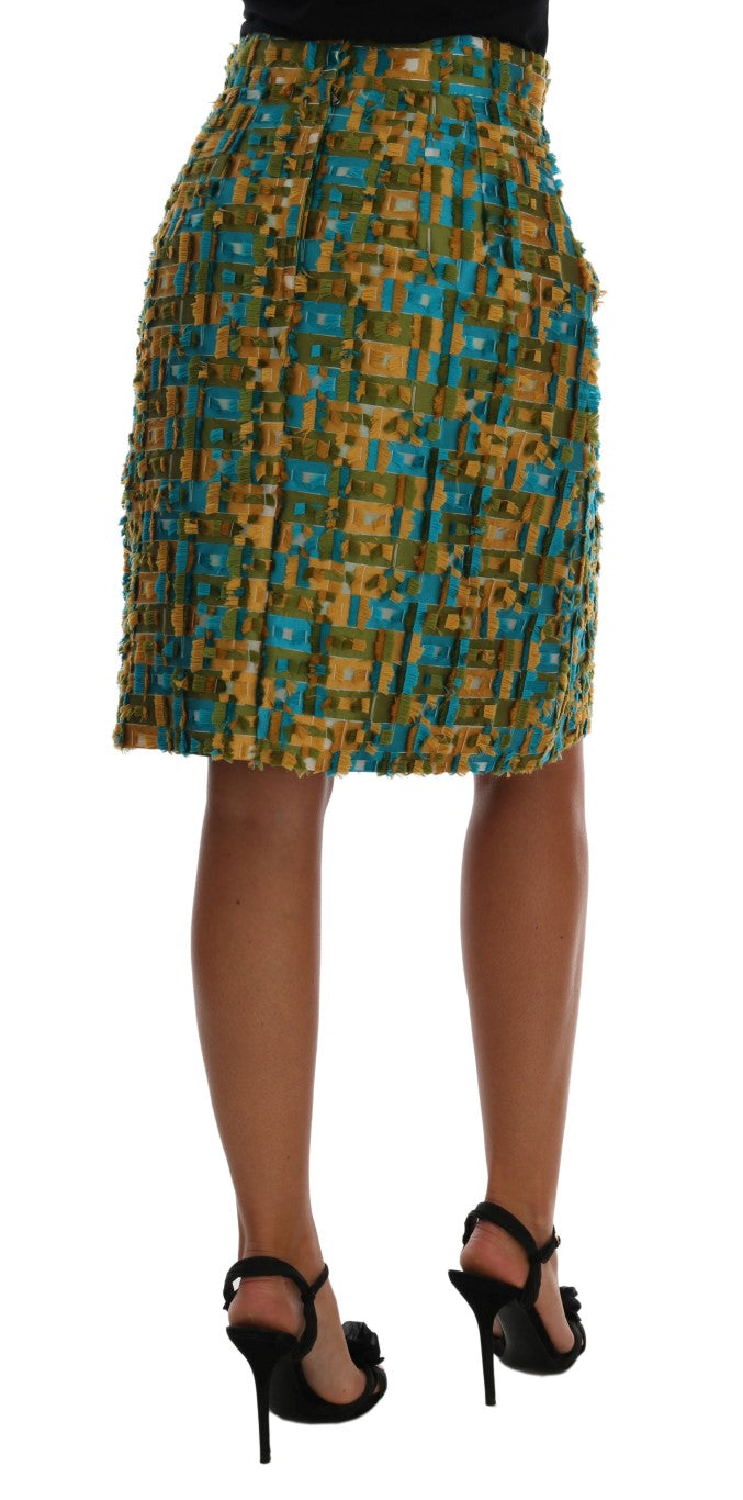 Dolce & Gabbana Multicolor Jacquard Straight Pencil Skirt Dolce & Gabbana