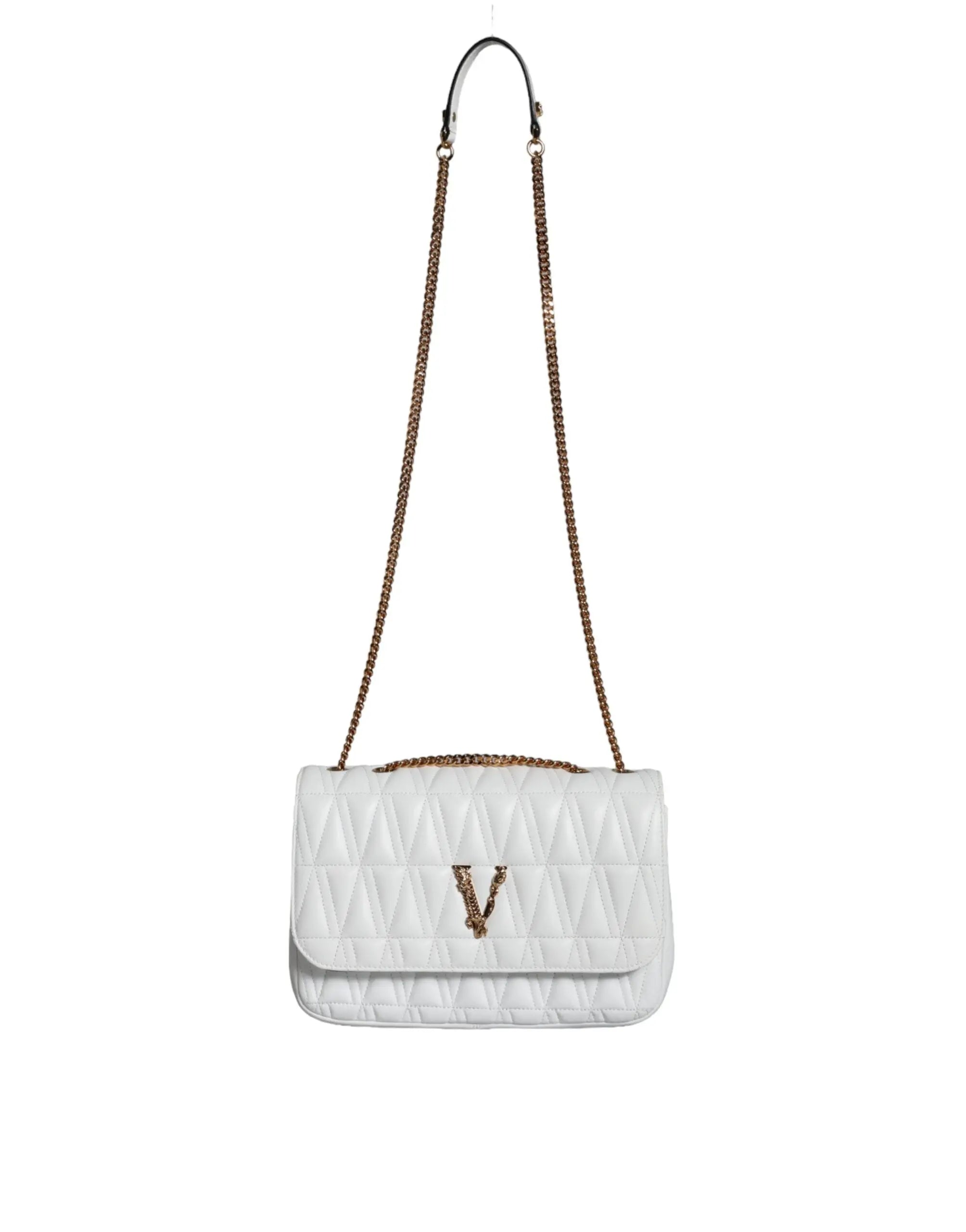 Versace White Mini Nappa Leather Crossbody Shoulder Bag Versace