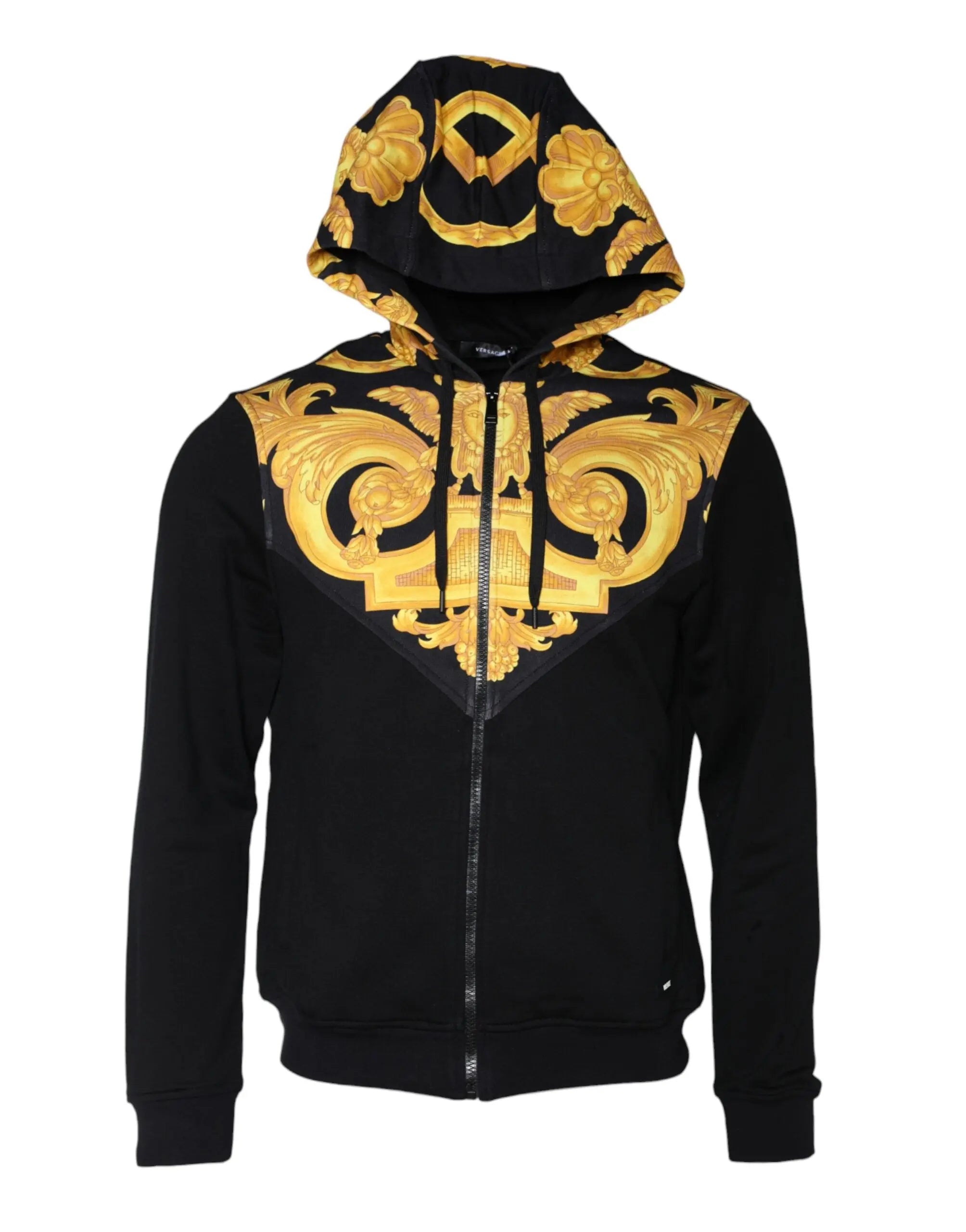 Versace Black Medusa Print Cotton Full Zip HoodieSweatshirt Sweater Versace