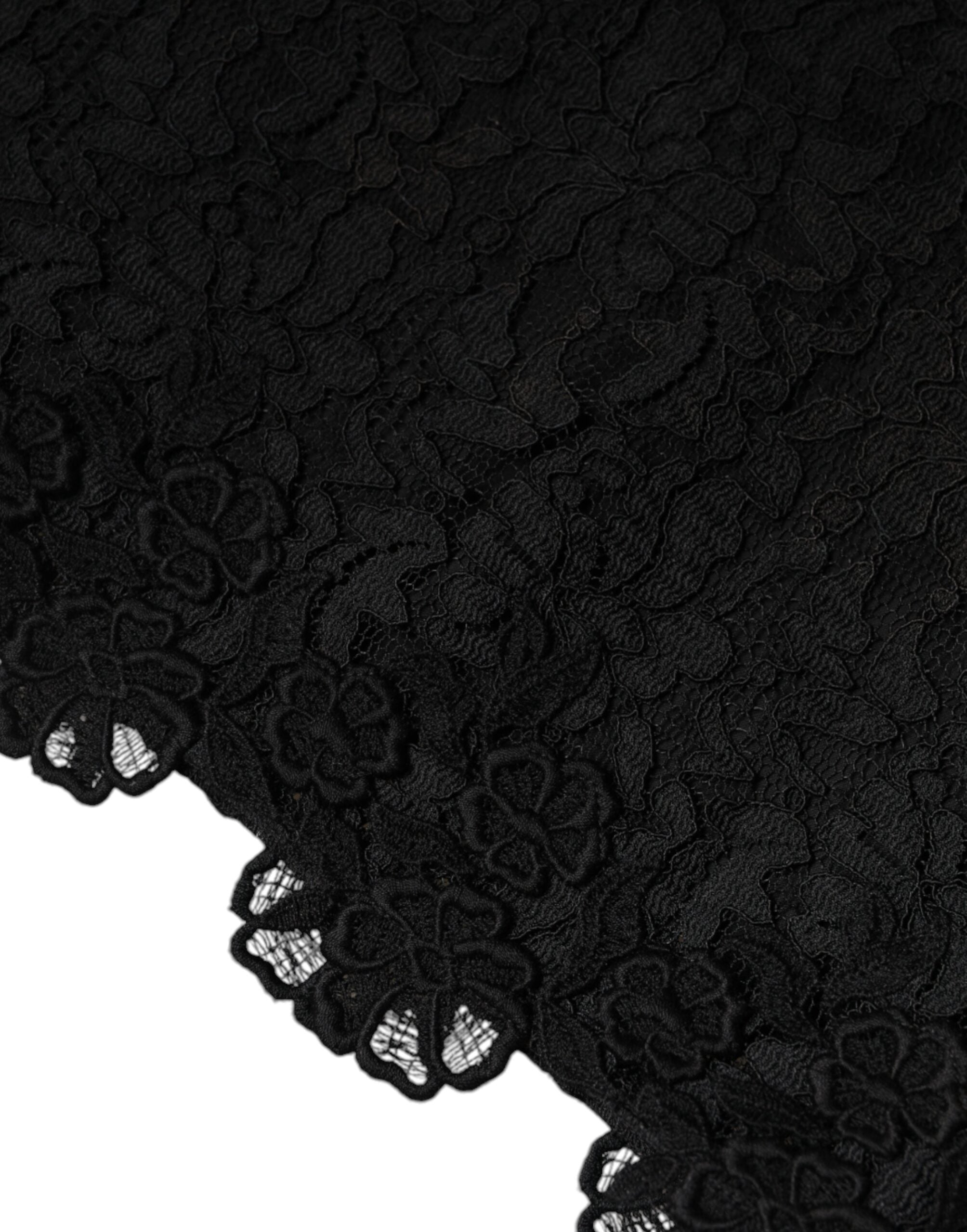 Dolce & Gabbana Black Floral Lace Sheath Sleeveless Mini Dress Dolce & Gabbana