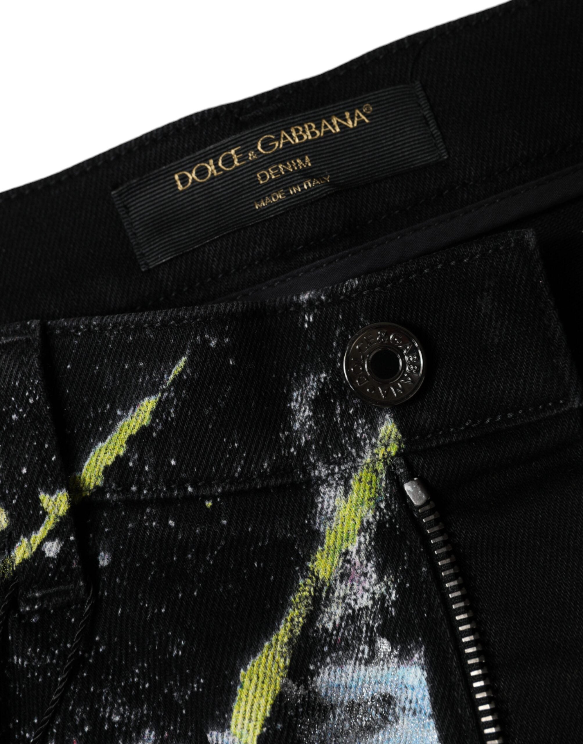 Dolce & Gabbana Multicolor Splatter Paint Cotton Skinny Denim Jeans Dolce & Gabbana