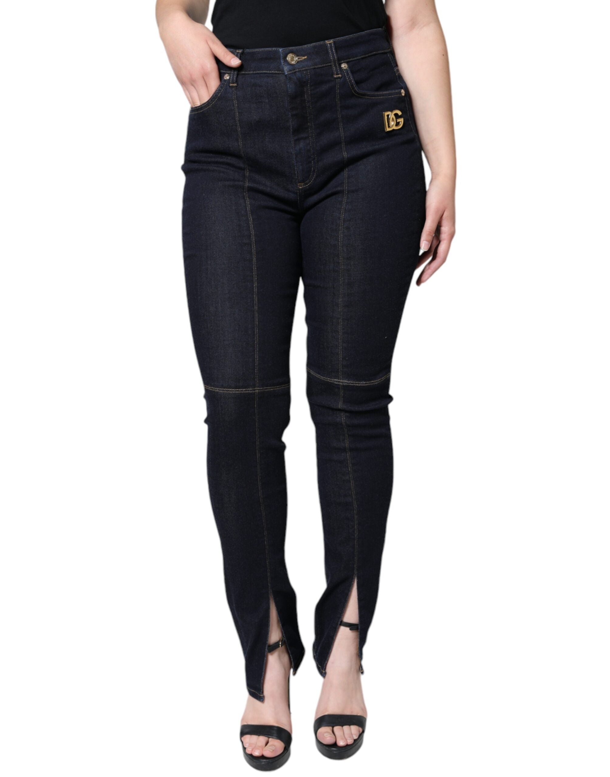 Dolce & Gabbana Black Cotton Blend Skinny Denim Jeans Dolce & Gabbana