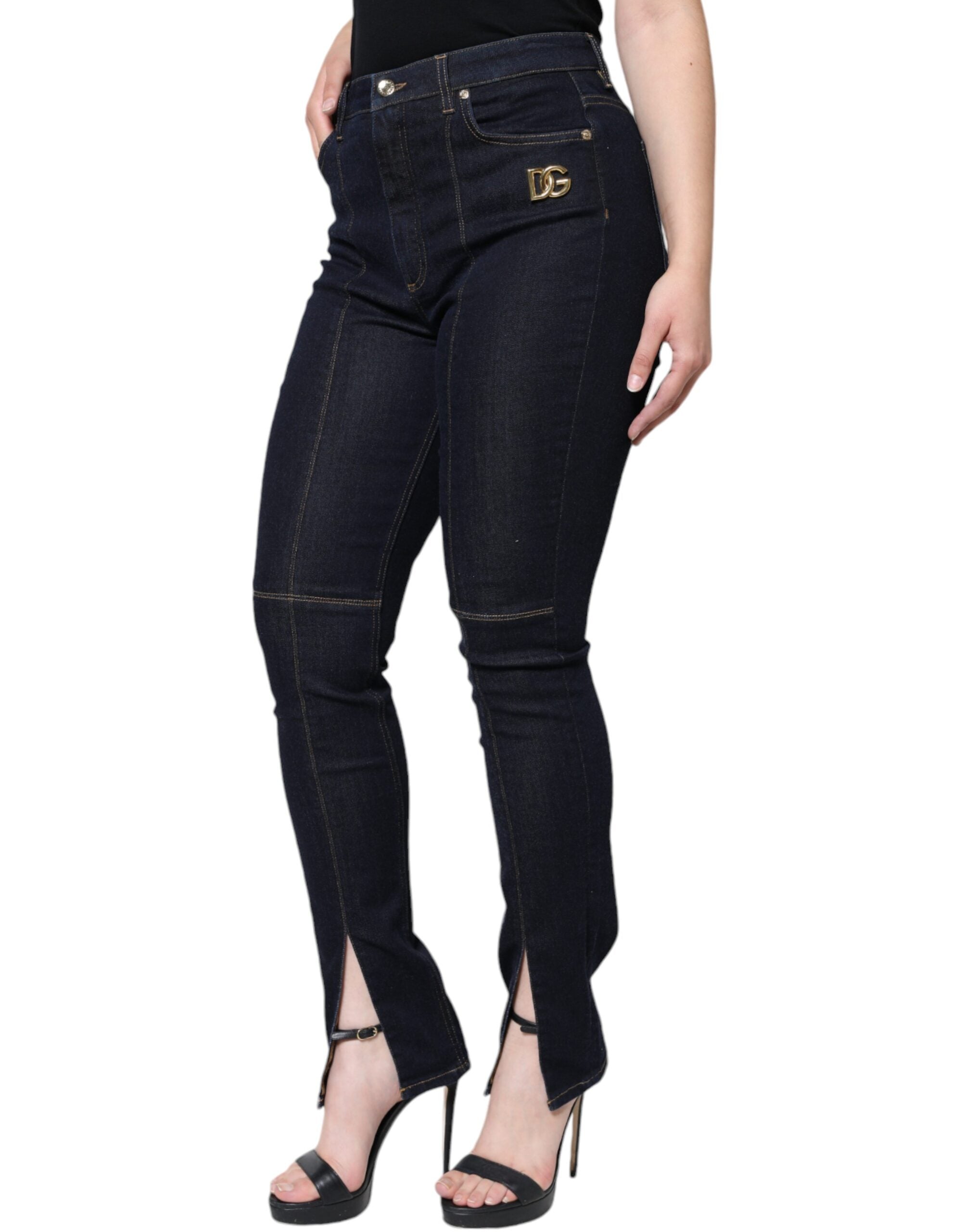 Dolce & Gabbana Black Cotton Blend Skinny Denim Jeans Dolce & Gabbana