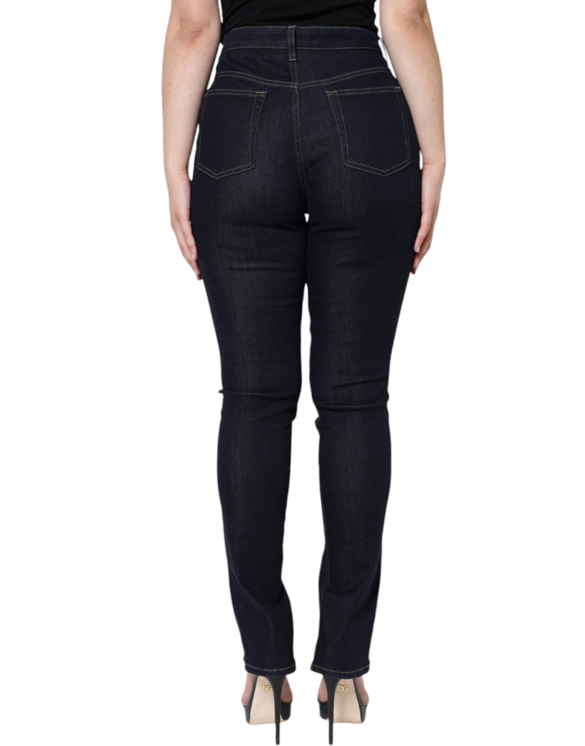 Dolce & Gabbana Black Cotton Blend Skinny Denim Jeans Dolce & Gabbana
