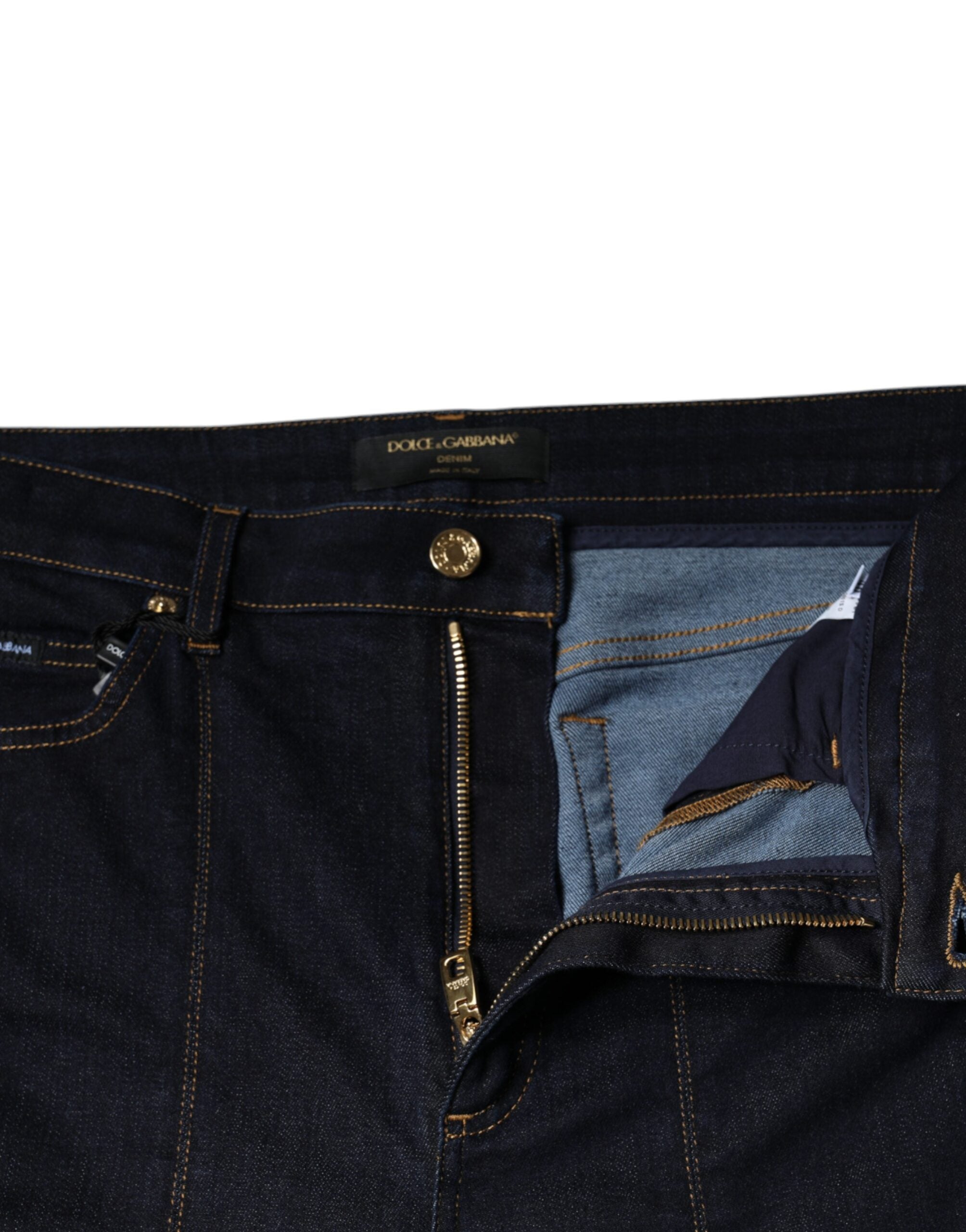 Dolce & Gabbana Black Cotton Blend Skinny Denim Jeans Dolce & Gabbana