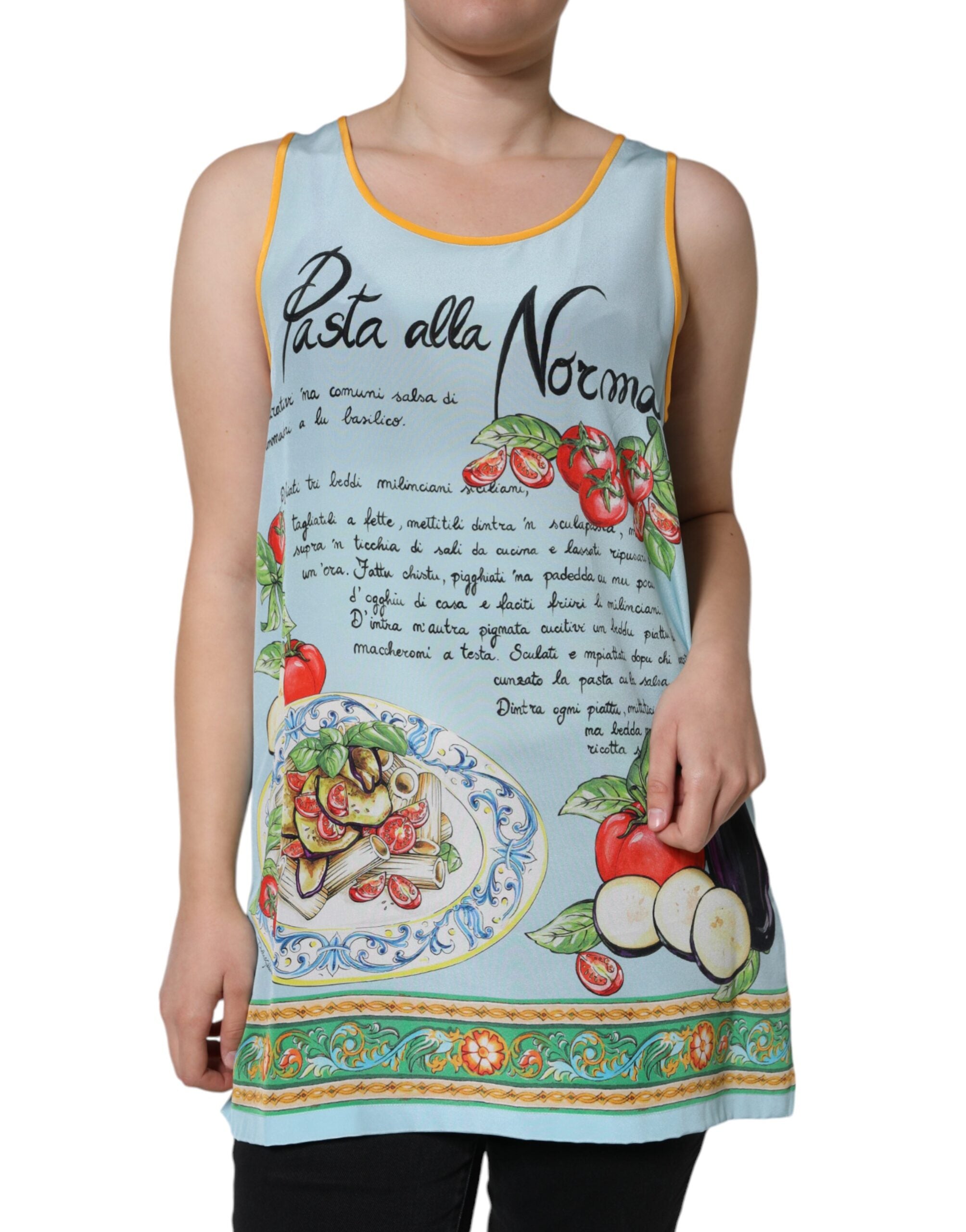 Dolce & Gabbana Multicolor Pasta Alla Norma Print Tank Top Dolce & Gabbana