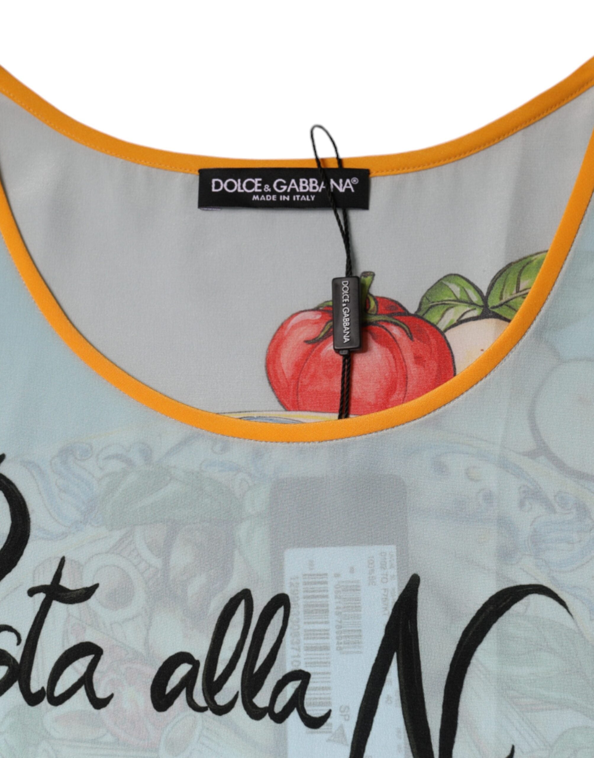 Dolce & Gabbana Multicolor Pasta Alla Norma Print Tank Top Dolce & Gabbana