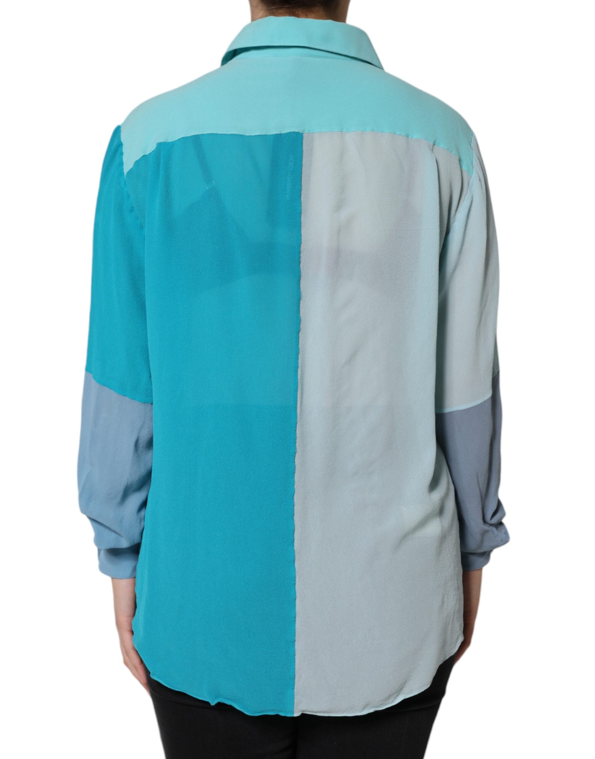 Dolce & Gabbana Multicolor Long Sleeve Button Blouse Top Dolce & Gabbana