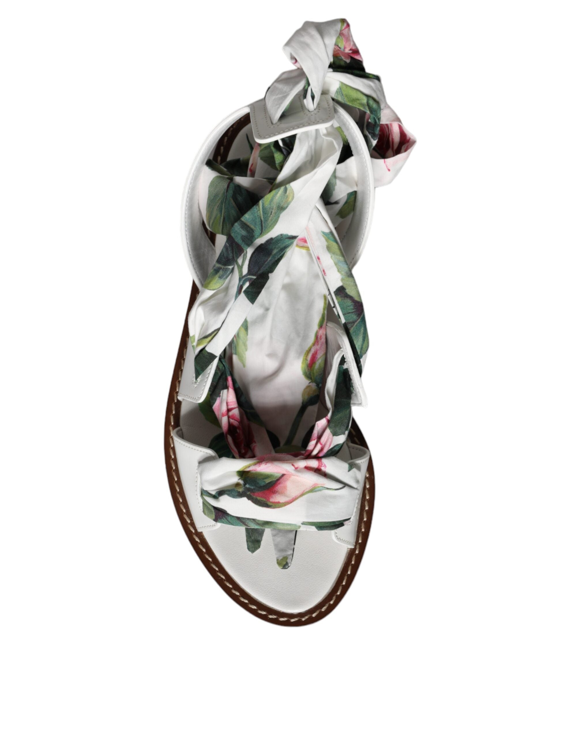 Dolce & Gabbana Multicolor Floral Print Ankle Wrap Sandals Shoes Dolce & Gabbana