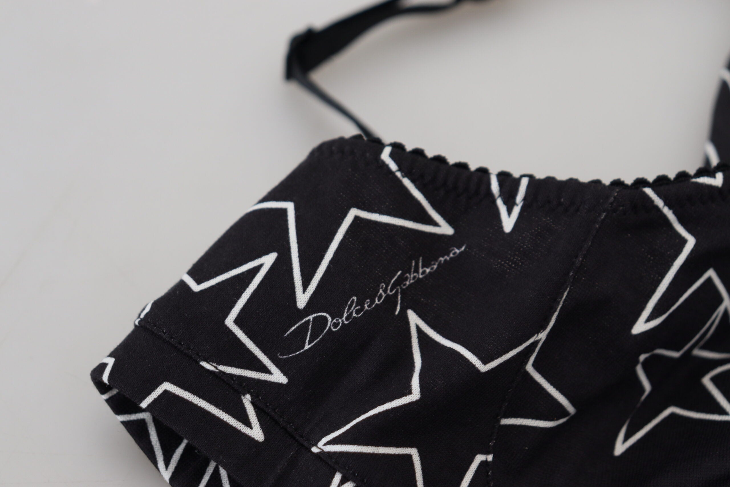 Dolce & Gabbana Black Millennials Star Non Wire Cotton Bra Underwear Dolce & Gabbana