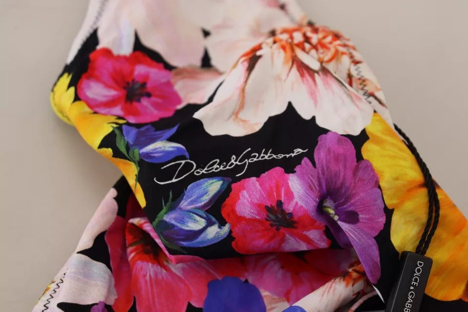 Dolce & Gabbana Black Floral Print Swimsuit Bikini Bottom Swimwear Dolce & Gabbana